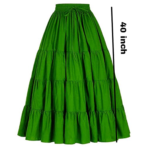 JANAK Women Crepe Maxi Skirt (584_Green_Free Size) - Image 2