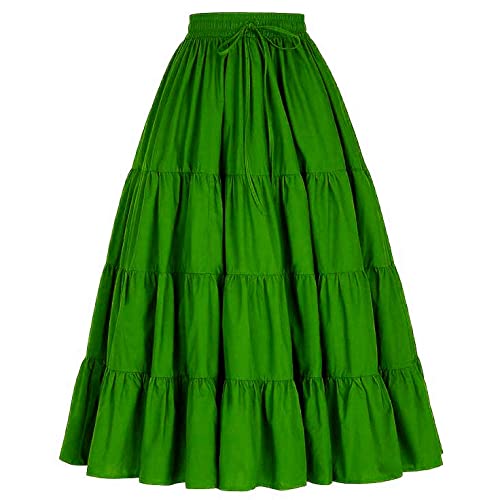 JANAK Women Crepe Maxi Skirt (584_Green_Free Size) - Image 1