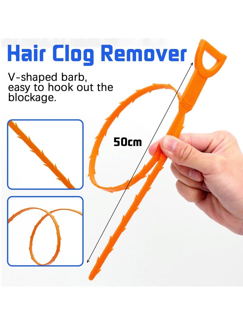 Drain Unblocker Set, 3 Pcs Drain Cleaner Tool, 155 cm Double-ended Drain Pipe Cleaner Brush, 45 cm Sink Unblocker Brush, 50 cm Hair Clog Remover, Plumbing Unclogger Tool for Kitchen Bathroom Shower - Image 3