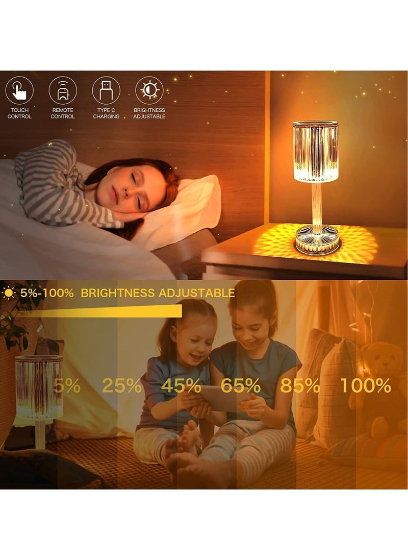 Raxoom Touching Control Gatsby Crystal Lamp, 16 Colors Changing RGB Touch Lamp , Acrylic Table Lamp with Remote Control, Diamond Bedside Lamp for Nightstand, Living Room, Bedroom, Party Decor - Image 2