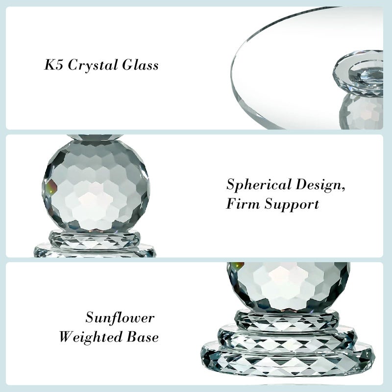 Uten Crystal Glass Cake Stand, 11'' Cake Display Stand, Crystal Glass Fruit Plate, Clear Crystal Cake Stand, Display Desserts Holder for Wedding Cakes Serving Platters - Image 3