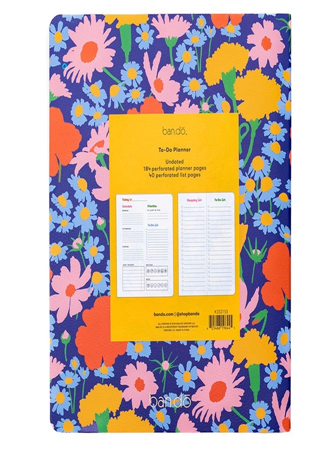 ban.do Undated Daily To Do Planner, Personal Organizer Schedule Planner with Grocery List and Schedule, Blue Floral - Image 2