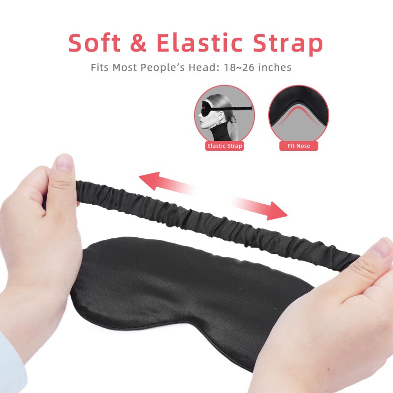 LERSVICVIL 4 Pack Eye Mask for Sleeping Silky Funny Soft Satin Sleep Shade Cover Blindfold with Elastic Strap Travel Nap Blackout for Women Men - Image 2