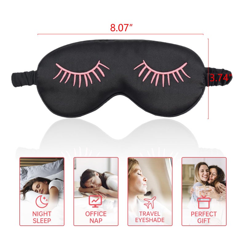 LERSVICVIL 4 Pack Eye Mask for Sleeping Silky Funny Soft Satin Sleep Shade Cover Blindfold with Elastic Strap Travel Nap Blackout for Women Men - Image 5
