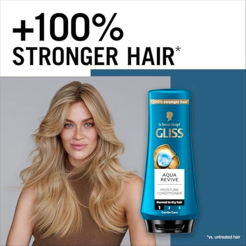 Gliss Aqua Revive Moisture Conditioner, 360ml — Enhance your hair's moisture levels with this ultimate hydrating conditioner for soft, manageable, and shiny hair - Image 2