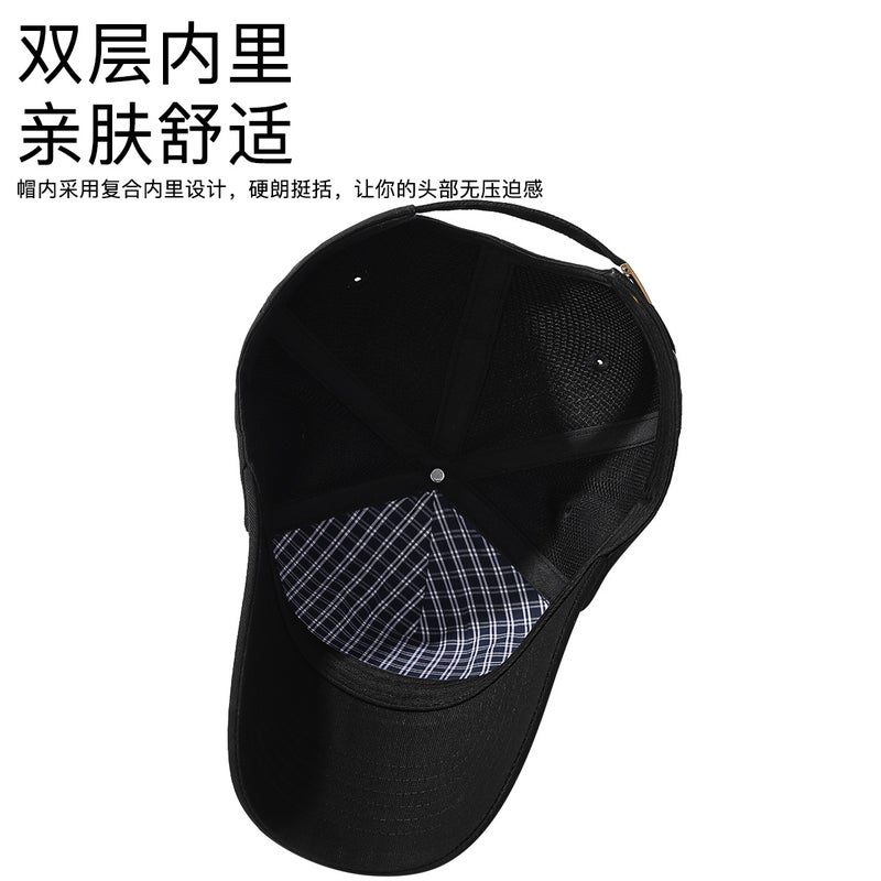 Seiko Four Seasons High Top Five-Piece Baseball Cap Twill Cotton Double-Layer Inner Sun Hat Fashion Casual Duckbill Cap Cross-Border - Image 4