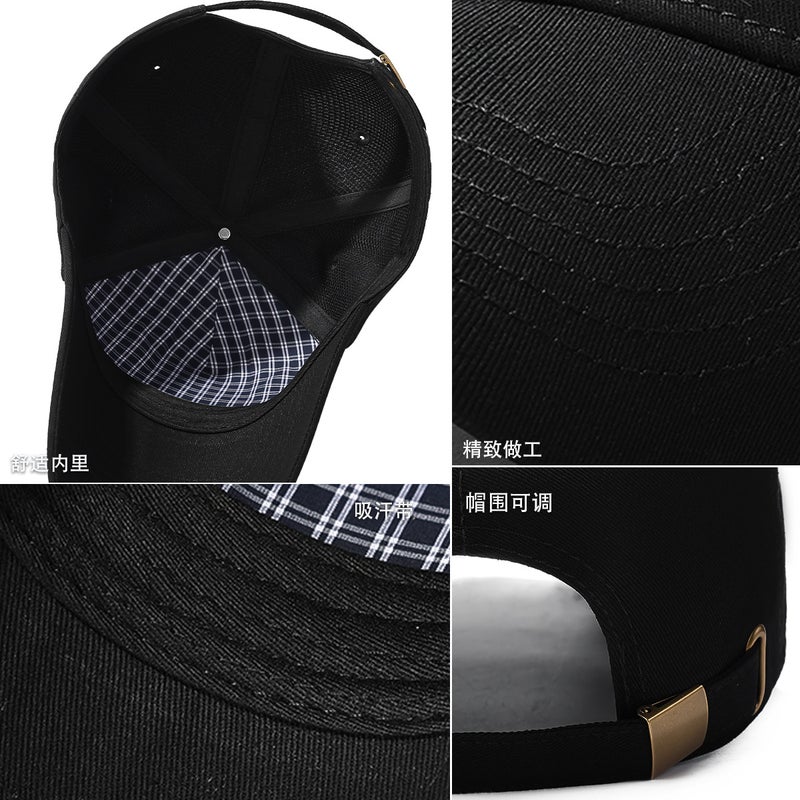 Seiko Four Seasons High Top Five-Piece Baseball Cap Twill Cotton Double-Layer Inner Sun Hat Fashion Casual Duckbill Cap Cross-Border - Image 5