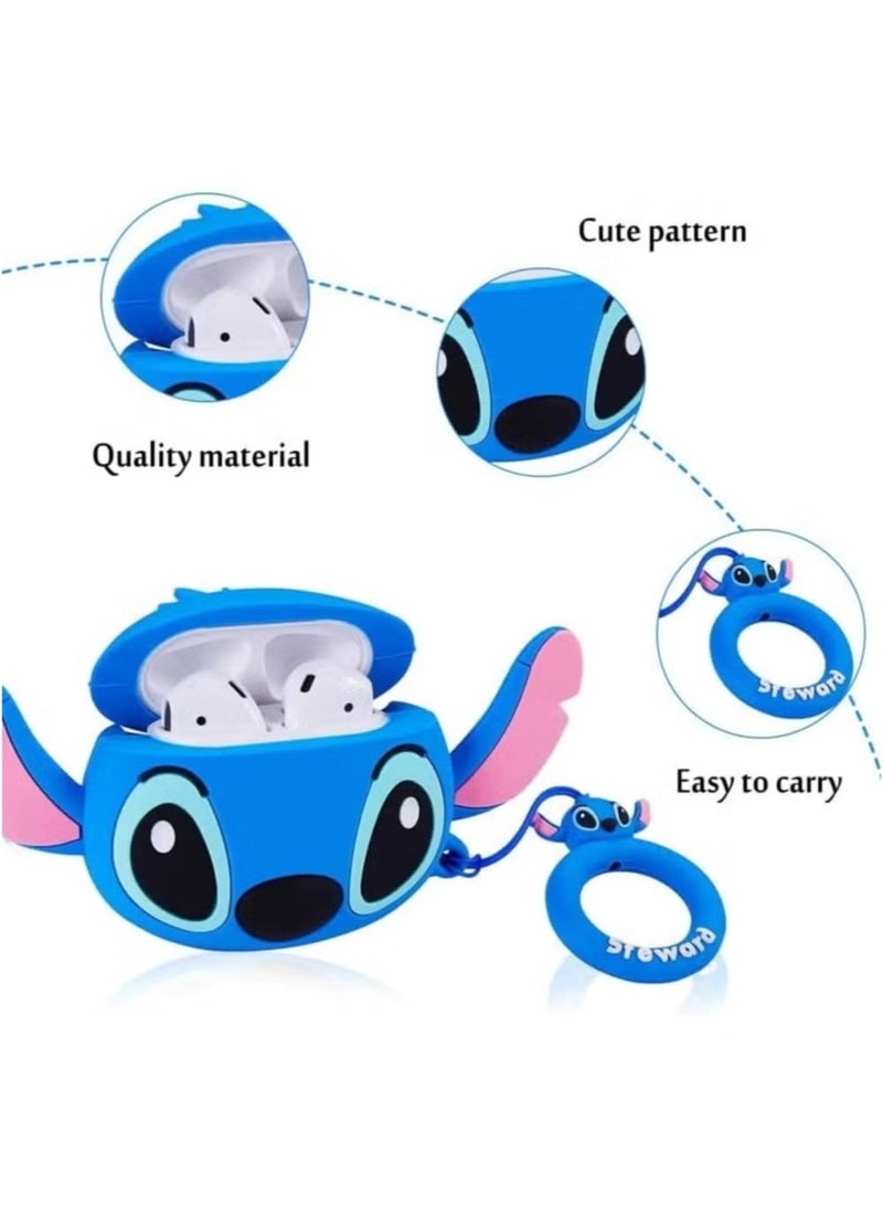Case Soft Silicone Shockproof Cover for Apple Airpods 4 New 3D Cute Cartoon Creative Fun Case Skin with Keychain Design - Image 4