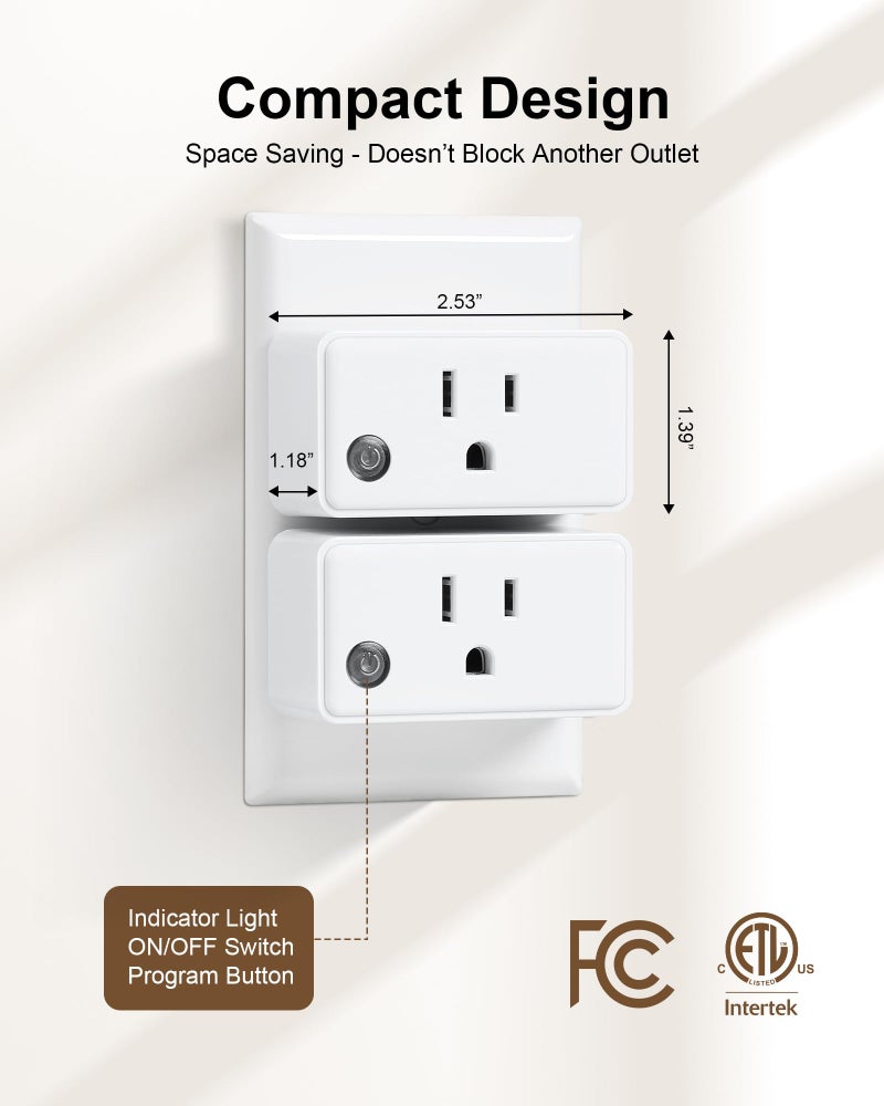 treewell Remote Control Outlet Wireless Wall Mounted Light Switch, 3 Independent Control Outlets, 200FT RF Range, Mini Outlet Plug, 15A/1875W High-Power for Lamps, Lights, Household Appliances, ETL Listed - Image 5