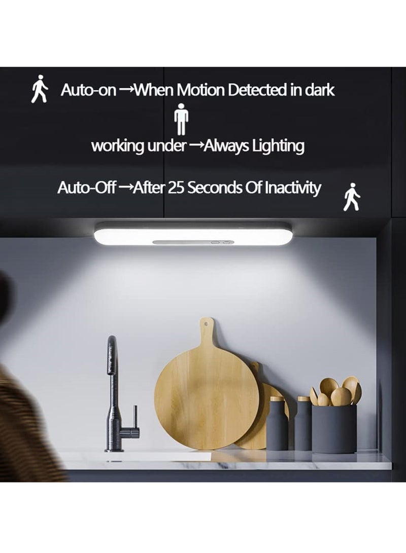 SYOSI 30CM Motion Sensor Closet Light, 59 LED Lights, 2 Working Modes, Brightness Adjustable, 2200mAh Rechargeable LED Wardrobe Cupboard Light for Bedroom, Kitchen, Hallway, White Light - Image 4