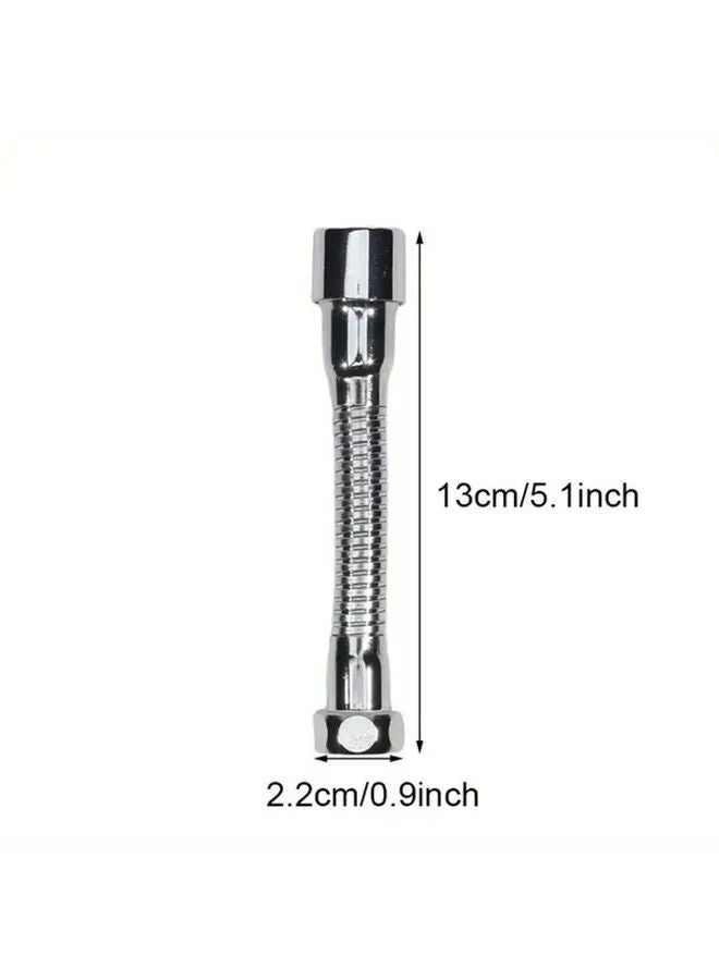 11.81 Inch Silvery Heavy Duty Bendable Faucet Extension Tube Leak Proof Connection - Image 4