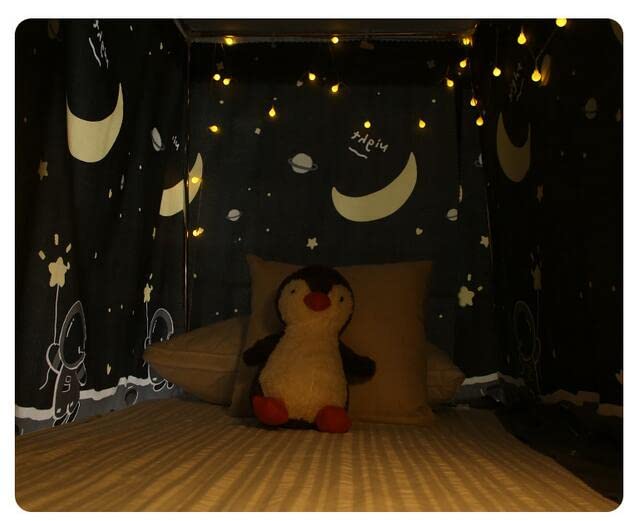 Qubanda Dorm Bottom Bunk Blackout Privacy Bed Curtains Bed Canopy Shading Dustproof Breathable Tent Nets Single Sleeper - Image 3