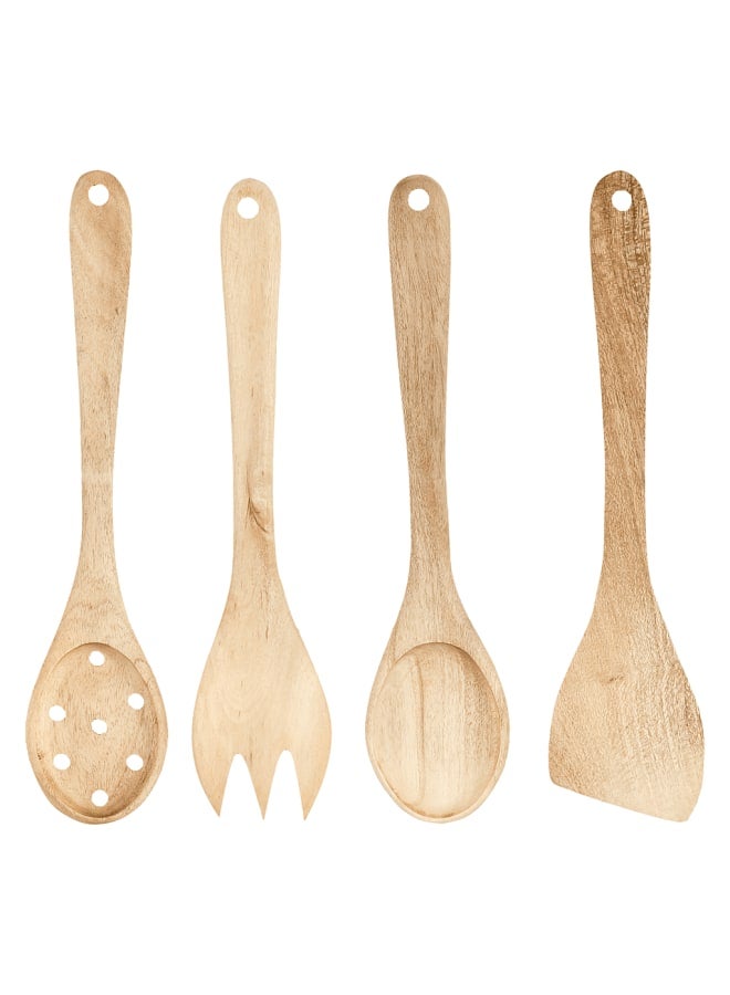 Senzo - Serving Set 4 Pieces - Beige - Wood - Image 1