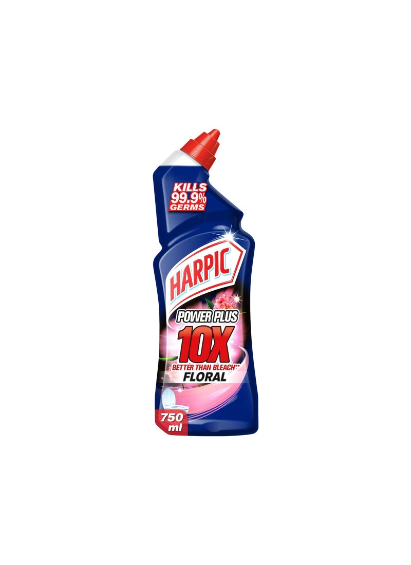 Harpic Power Plus Toilet Cleaner 10X Better Than Bleach Kills 99.9 Percent Germs Floral Fragrance - Image 1