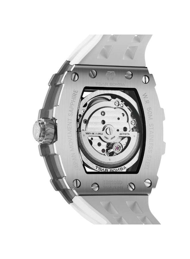 تسار بومبا ساعة القيصر بومبا للرجال آلية الهيكل العظمي التلقائي ساعة برميل الياقوت الزفير الفاخرة مقاومة للماء 50 متر دائمة العلامة التجارية الغوص المستطيل الرياضة الهدية العسكرية الرجل - Image 4