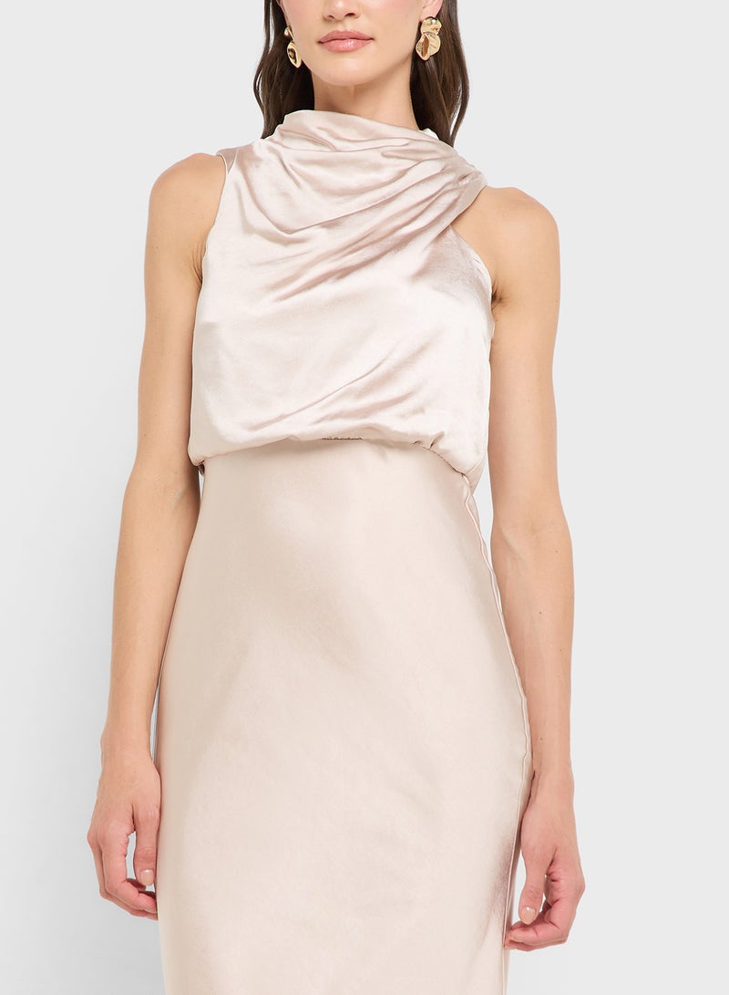 Style Cheat Satin Cowl Neck Dress - Image 3
