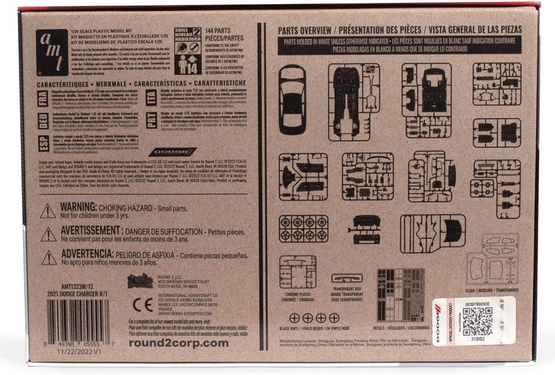 AMT 2021 Dodge Charger RT All New Tooling 125 Scale Model Kit - Image 4