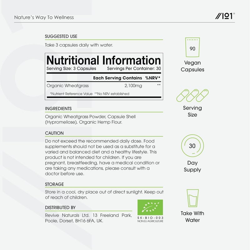 ALPHA01 Organic Wheatgrass 2100mg - High Strength Triticum Aestivum Supplement - 90 Vegan Capsules - Resealable and Recyclable Pouch - by Alpha01 - Image 3
