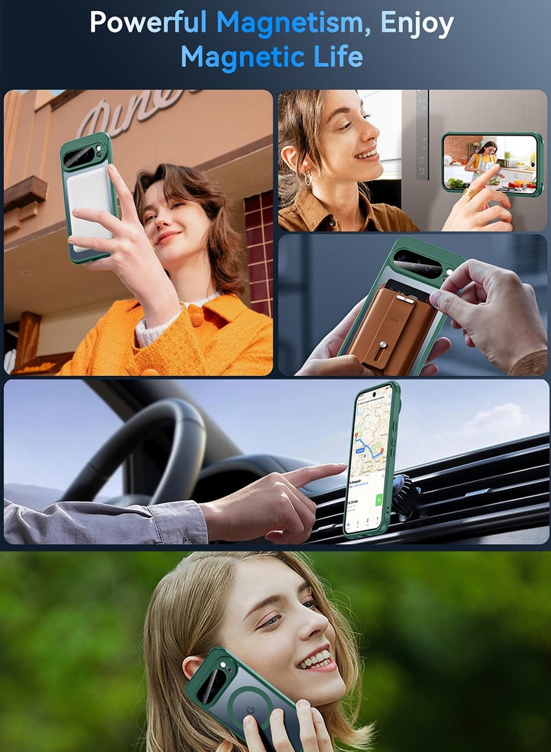 سانموجيد جراب مغناطيسي لهاتف Google Pixel 10 Pro XL 2025 مع واقي شاشة، مناسب لـ MagSafe، غطاء خلفي نحيف شفاف غير لامع مقاوم للصدمات لهاتف Pixel 10 Pro XL - Image 4