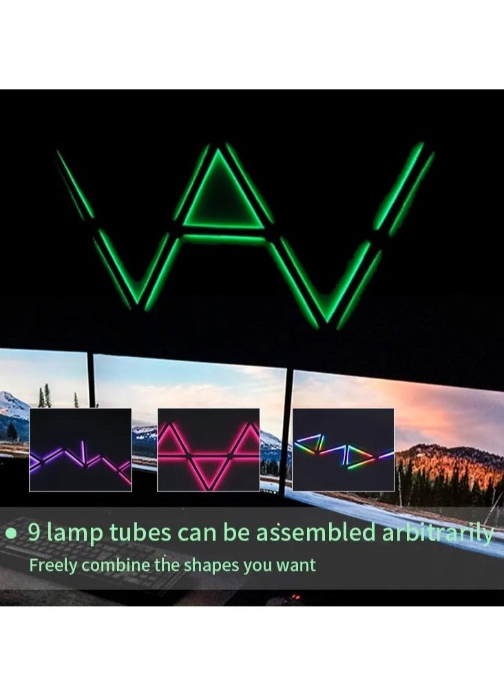 إج مصابيح LED الجدارية الذكية مع اتصال WiFi،  قابلة للتعتيم، تتزامن مع الموسيقى، ويتم التحكم بها عبر التطبيق  - مثالية لتزيين غرف الألعاب والديكور الداخلي - 9 قطع - أبيض - Image 5