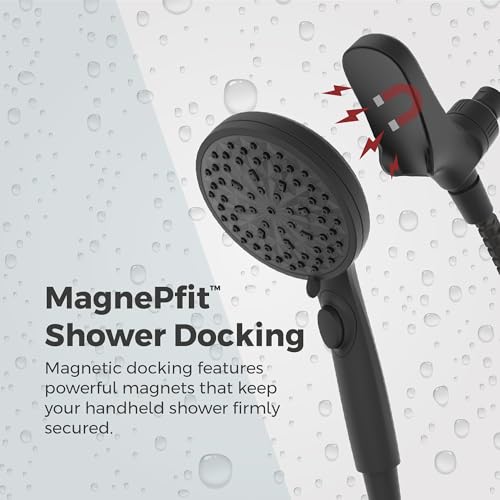 Pfister HydroFuse Handheld Shower Head Hose Included Magnetic Docking 6Function 25 GPM Spot Defense Matte Black Finish 016HFM01SDB - Image 3