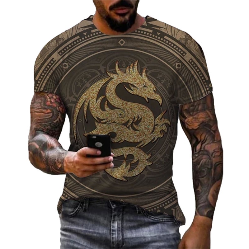 Men'S T-Shirt 3D Animal Printing Round Neck Short Sleeve T-Shirt - Image 1