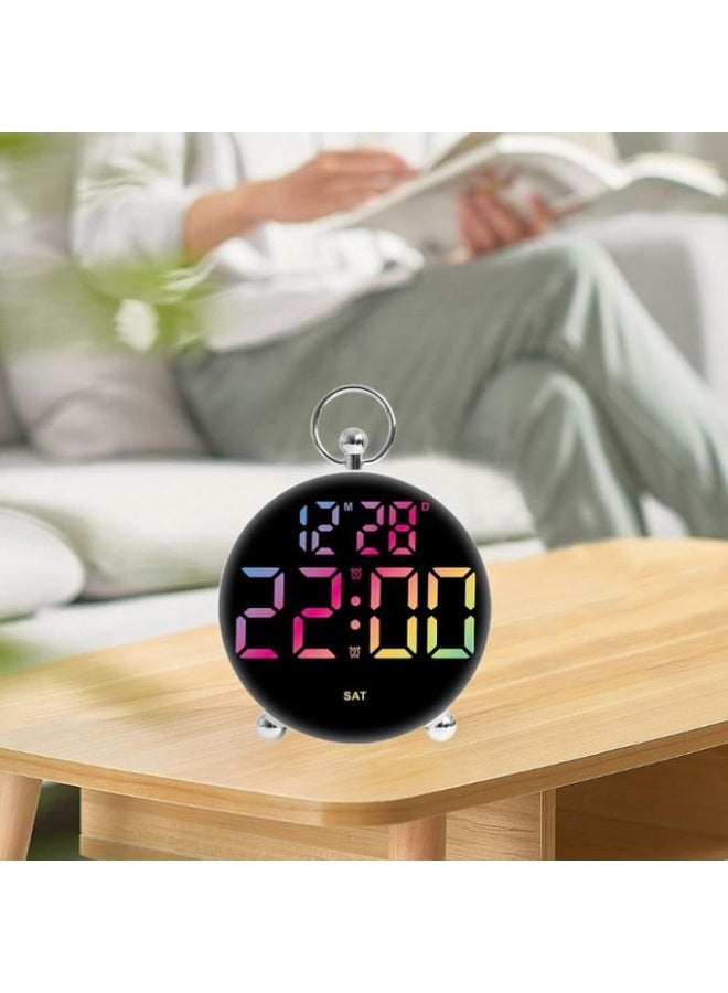 ساعة منبه رقمية مع مؤقت وتاريخ ووظيفة الغفوة – تصميم عصري لديكور غرفة النوم والمكتب - Image 3