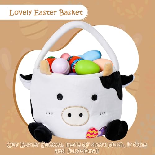 Wepop Easter Baskets for Kids Cute Cow Easter Egg Buckets Huting Festivals Gift for Girls Boys - Image 3