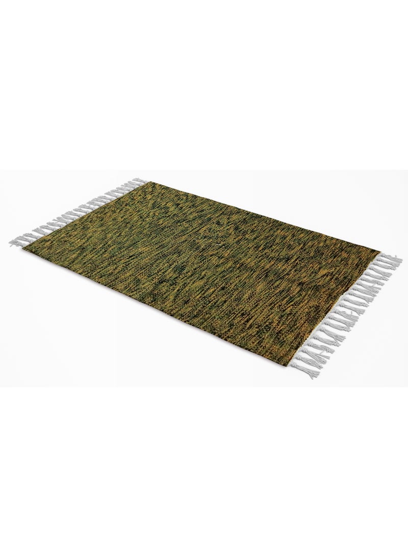 handmade wool rug -80*55-dark green &brown - Image 1