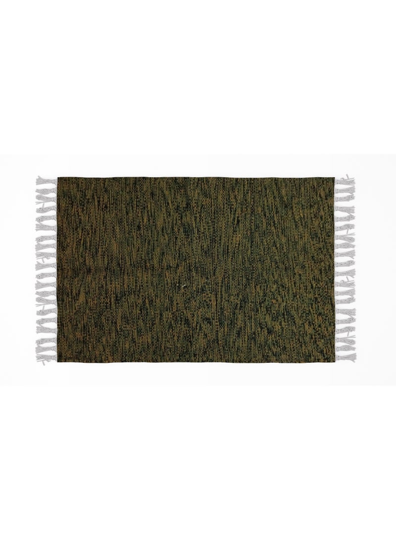 handmade wool rug -80*55-dark green &brown - Image 3