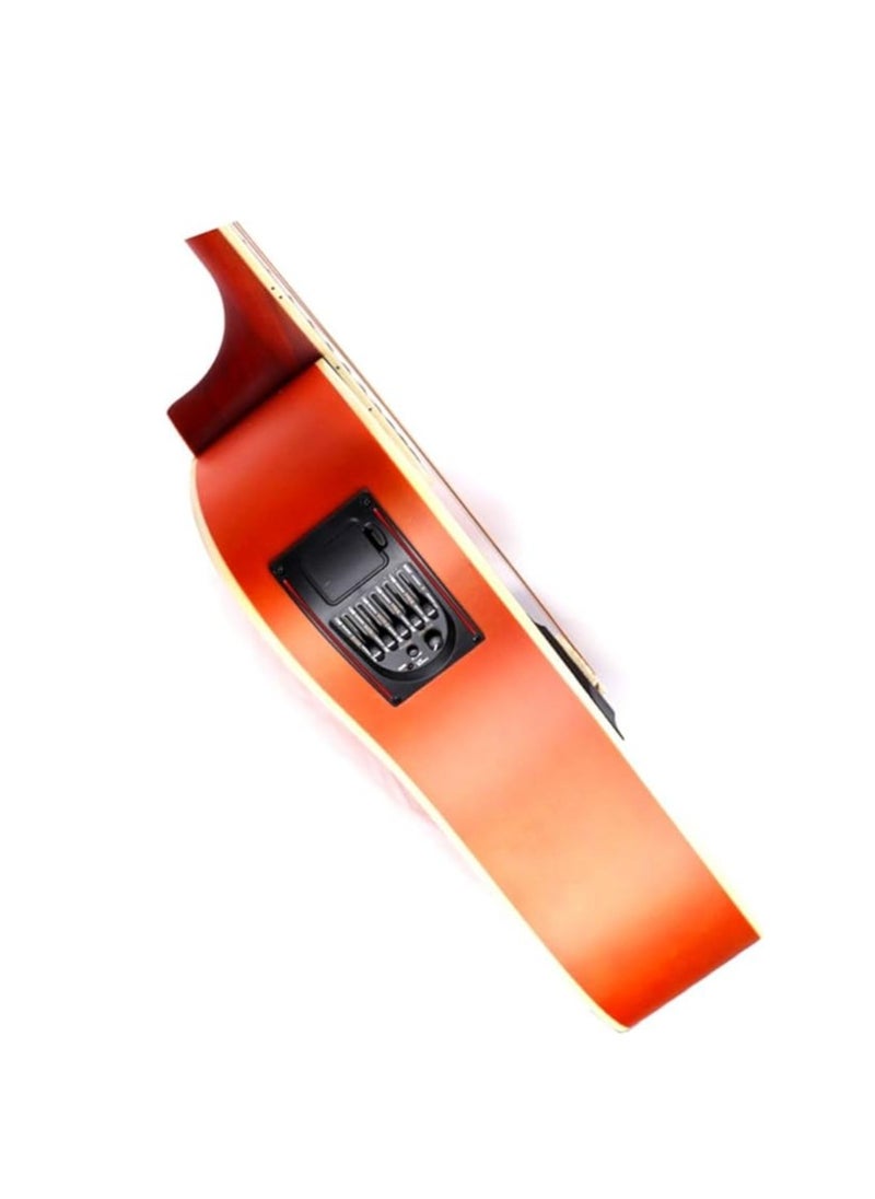 Megarya Semi Acoustic Guitar Red Sunburst Guitar With Bag, TG 10 Amplifier Capo Strap and Cable For Beginner and Intermediate Combo Offer  - Image 4