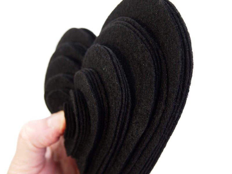 Playfully Ever After 1 to 6 inch Multi-Size Pack 24pc Felt Hearts (Black) - Image 3