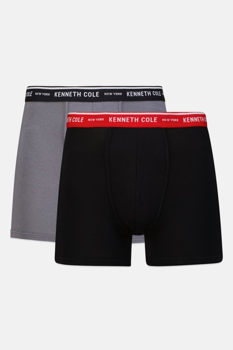 Kenneth Cole Men 2 Piece Brand Logo Trunks, Multicolor - Image 1