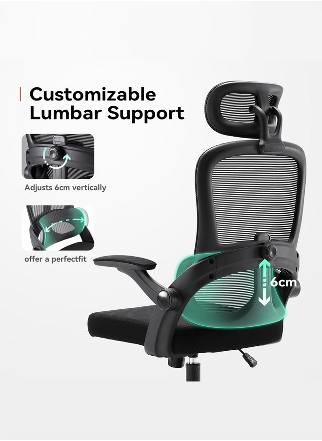 SIHOO SIHOO M102C Ergonomic Gaming Office Chair, Computer High Back Chair with Dual Back Design - Individual Lumbar Pillow, 3D Armrests, Adjustable Headrest and Comfortable Thick Cushion (Black)  - Image 4
