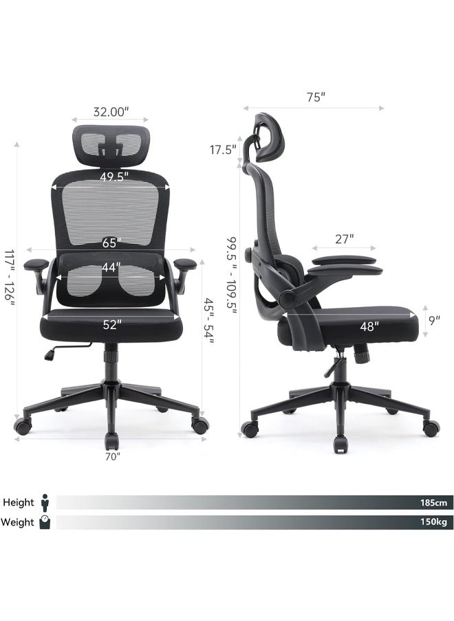 SIHOO SIHOO M102C Ergonomic Gaming Office Chair, Computer High Back Chair with Dual Back Design - Individual Lumbar Pillow, 3D Armrests, Adjustable Headrest and Comfortable Thick Cushion (Black)  - Image 3