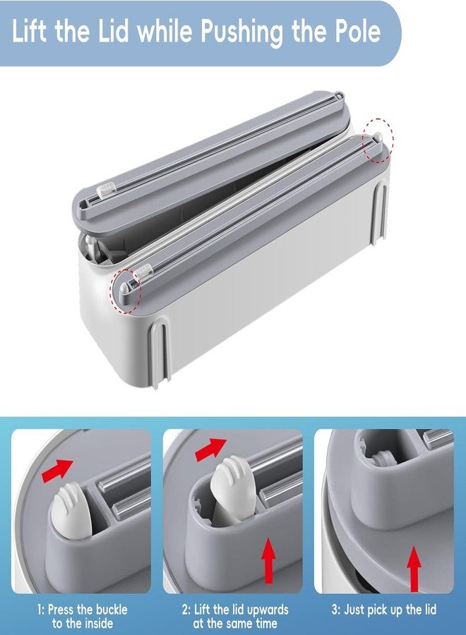 Zollyss Foil Paper Cutter and Holder | 3-in-1 Wrap Organizer Magnetic Wall Mounted Wrap Cutter and Paper Towel, Plastic Wrap & Aluminum Foil Dispenser with Built-in Cutter, Fits 12" Rolls, White - Image 5