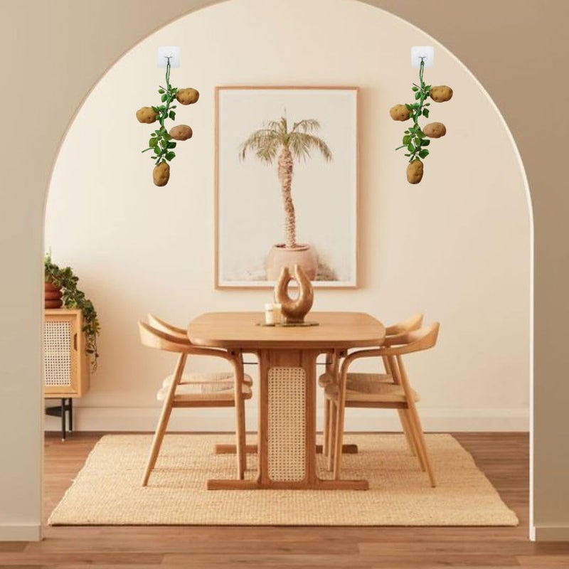 SINGAA Artificial Potato Vegetable Hanging String for Home, Indoor,Outdoor, Garden, Fruitshop, Stage, Photography, Wedding Decoration and Kids Teaching Material (Pack of 2) 50 CM - Image 4