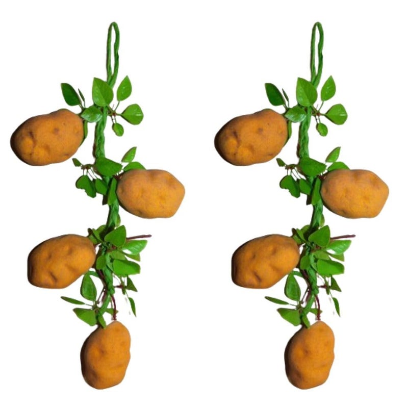 SINGAA Artificial Potato Vegetable Hanging String for Home, Indoor,Outdoor, Garden, Fruitshop, Stage, Photography, Wedding Decoration and Kids Teaching Material (Pack of 2) 50 CM - Image 1
