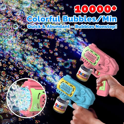 EagleStone Bubble Gun Toys for 3 Year Old Kids Boys Girls 2 Pack Automatic Bubble Machine with Bubble Solution Summer Outdoor Kids Toys for Ages 344657 Birthday Gifts for 3 4 5 6 7 8 Year Old - Image 5