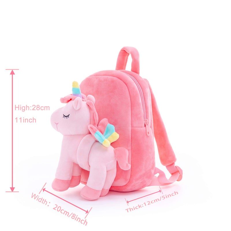 Lazada Unicorn Kids Backpack Stuffed Toy Toddler Backpacks Plush Backpack Pink 9.5" - Image 2
