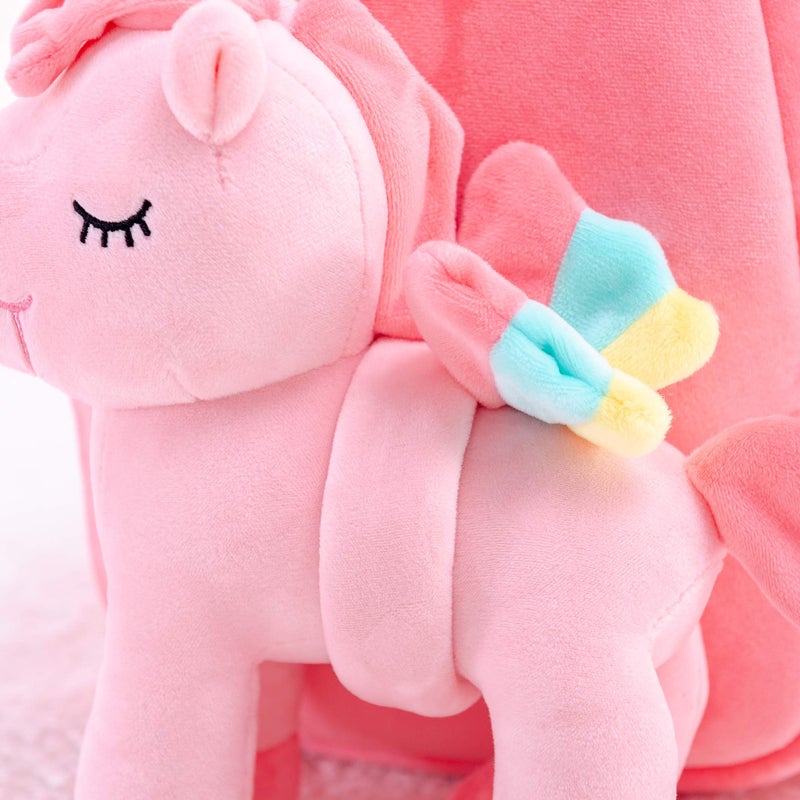 Lazada Unicorn Kids Backpack Stuffed Toy Toddler Backpacks Plush Backpack Pink 9.5" - Image 5