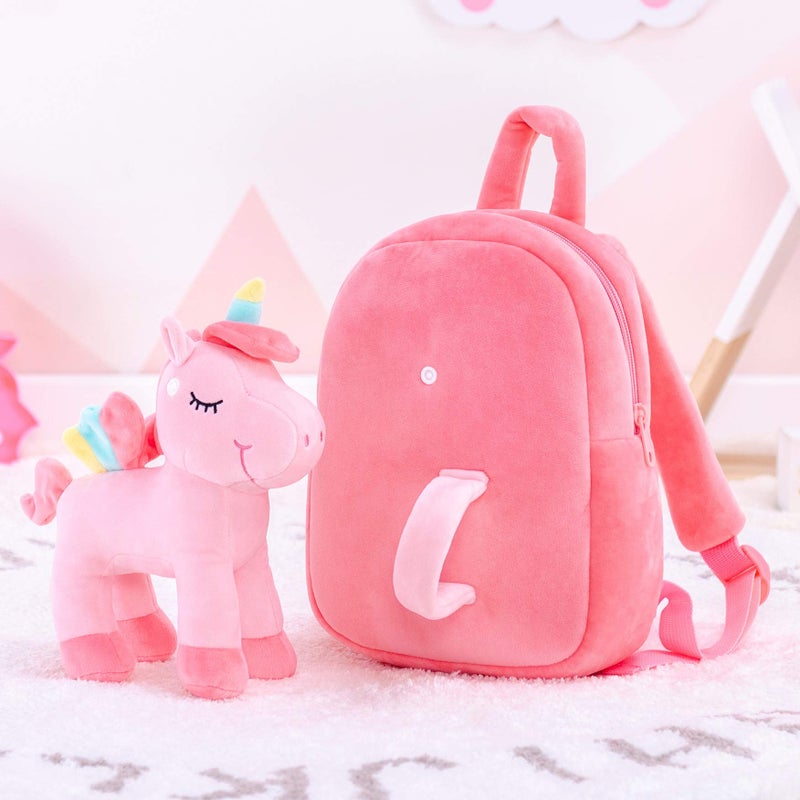 Lazada Unicorn Kids Backpack Stuffed Toy Toddler Backpacks Plush Backpack Pink 9.5" - Image 4