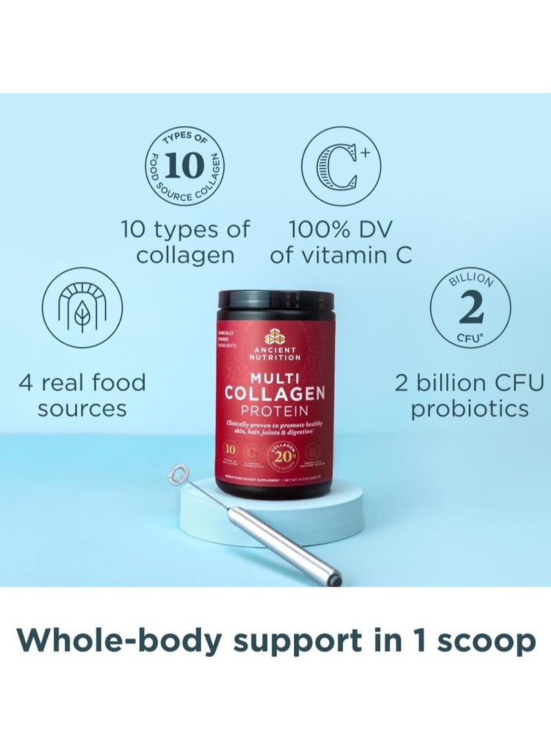 Ancient Nutrition Multi Collagen Powder Protein with Probiotics Unflavored (Unflavored, 24 Servings) 8.6 oz - Image 2