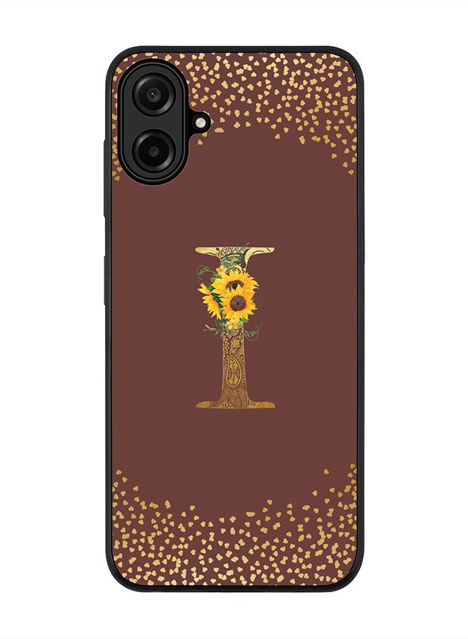 Stylizedd For Samsung Galaxy A07 4G Case,Slim fit Camera Protection, Shockproof Thin Phone cover  - Custom Floral Monogram - I  (Brown )