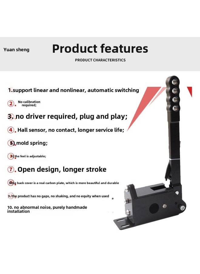 ماركة غير محددة فرامل يد لعبة الانجراف الجديدة Dust AC Racing Plan G29 Tuma T300GT Speedster USB Simulator Brake - لون المنتج: Hb05 فرامل يد USB سوداء بدون مشبك  - Image 3