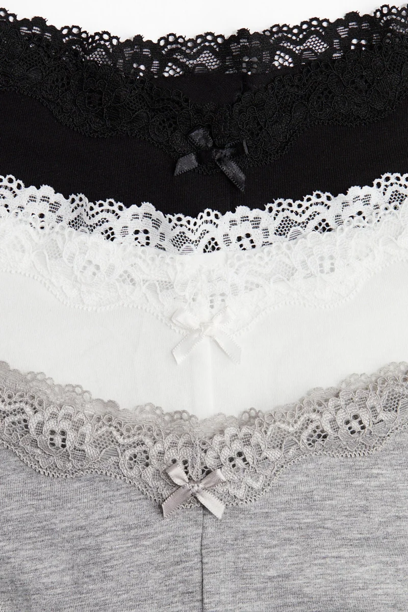 اتش اند ام سروال هيبستر من القطن والدانتيل - عبوة من 5 قطع