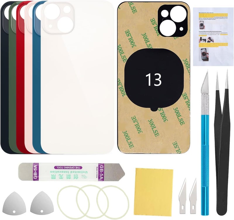 UooFide Back Glass Rear Screen Cover Replacement Compatible with iPhone 13 6.1-Inches All Carriers (Starlight) - Image 1