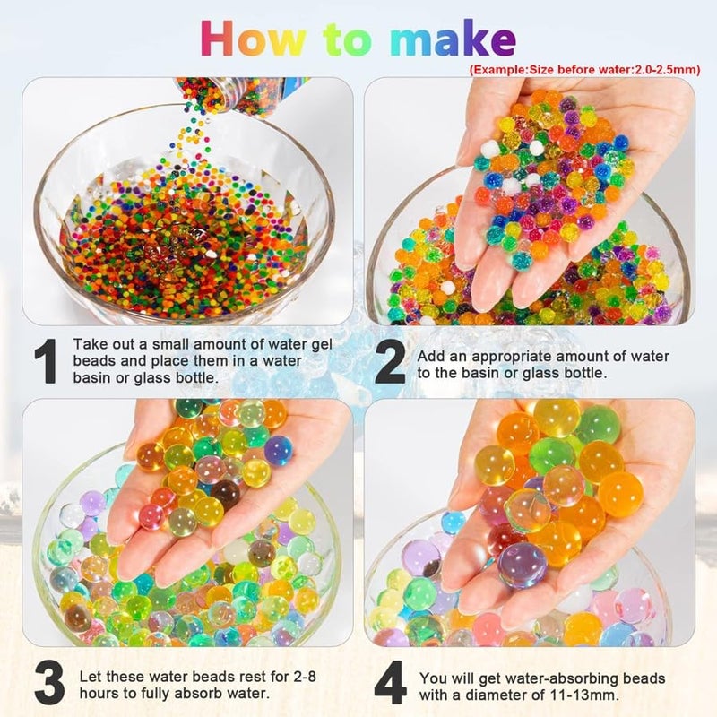 SSKR Crystal Jelly Water Balls Rubber Jelly Beads Growing Orbeez, Round- Pack Of 10,000 Pcs, 0.2 Cm - Image 2