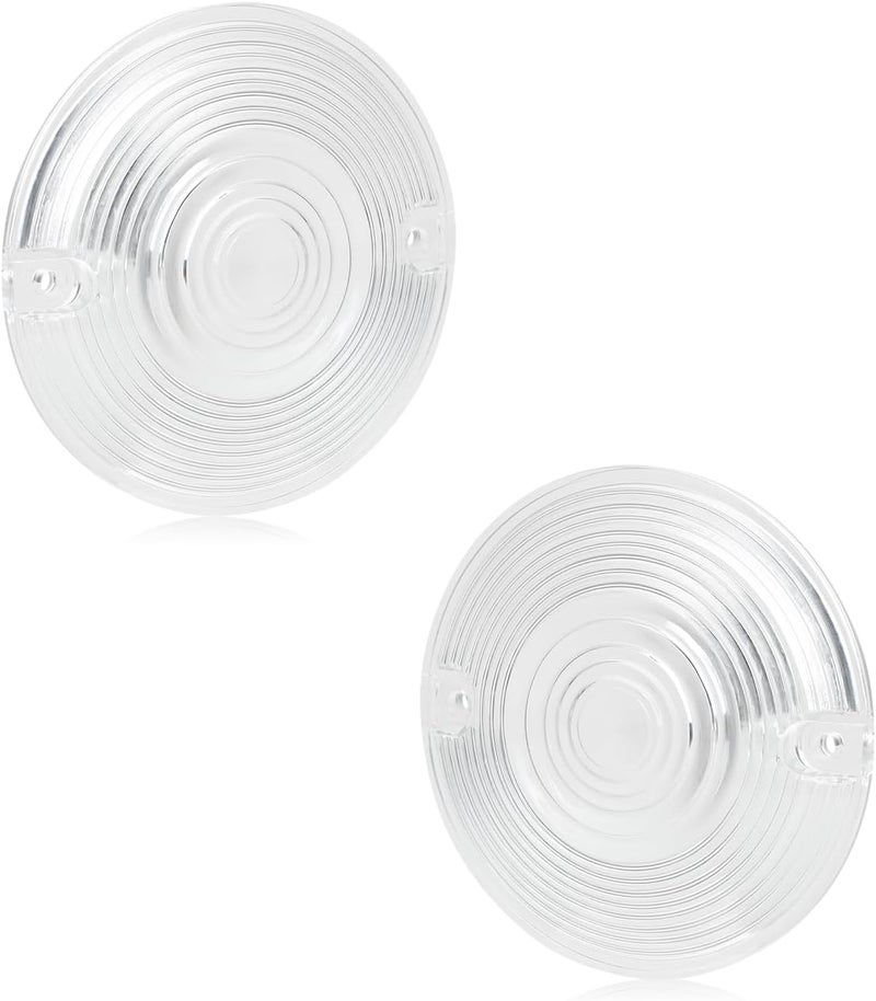 NTHREEAUTO Clear Flat Turn Signal Lens Cover for Harley Touring Electra Glide Road King Softail - Image 1