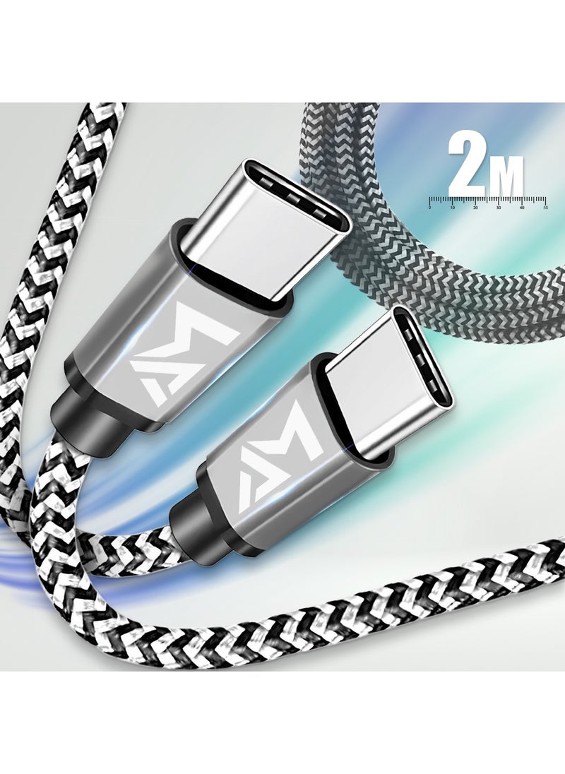 AMROAH 2m USB C Cable Type C to Type C 60W, Fast Charger Cord for Phones iPhone 16 15 Pro Max Plus Samsung S 25 24 23 Plus Ultra Huawei Xiaomi Tablets iPad Air Mini Notebooks MacBook5  - Image 4